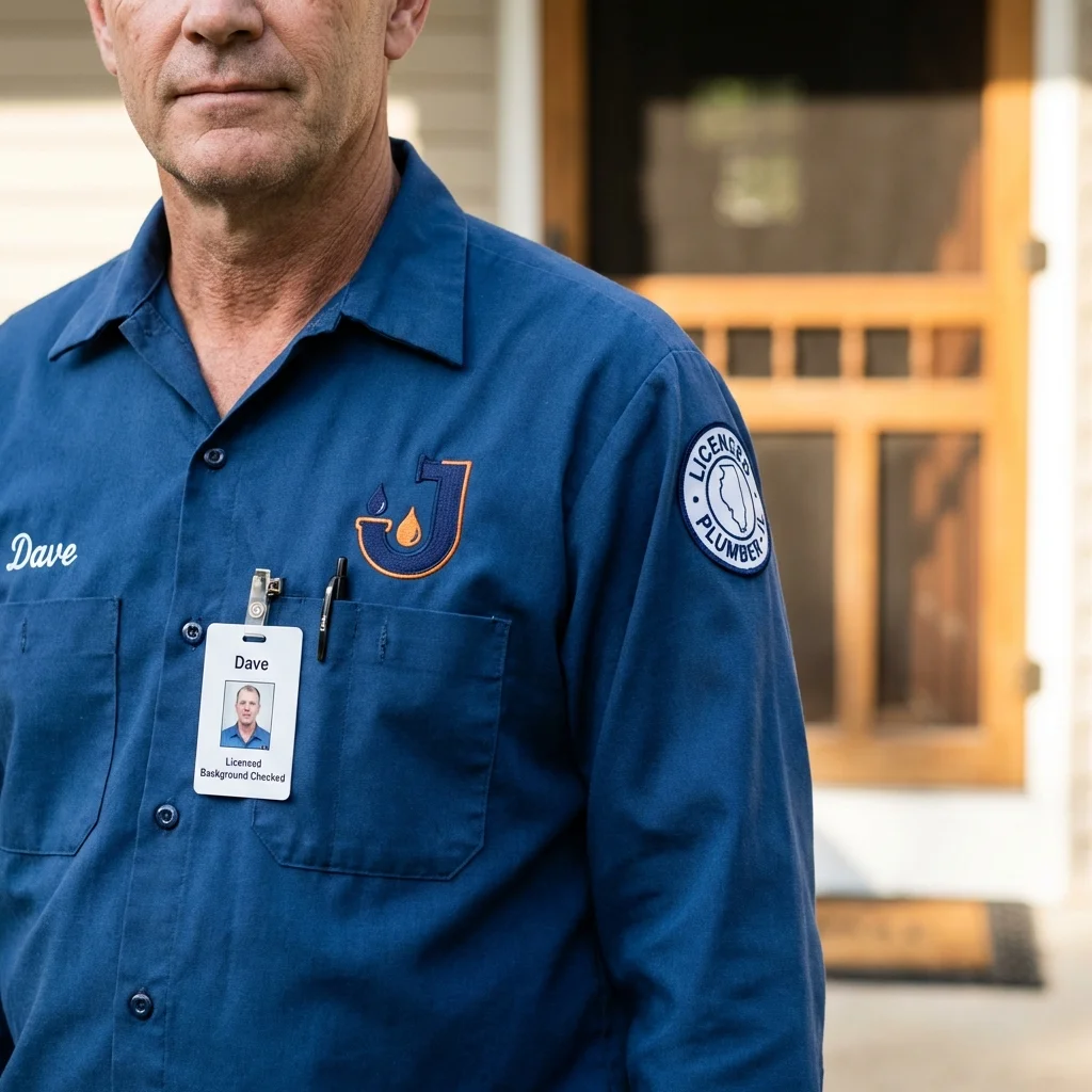Licensed plumber showing ID badge in Truth or Consequences, NM