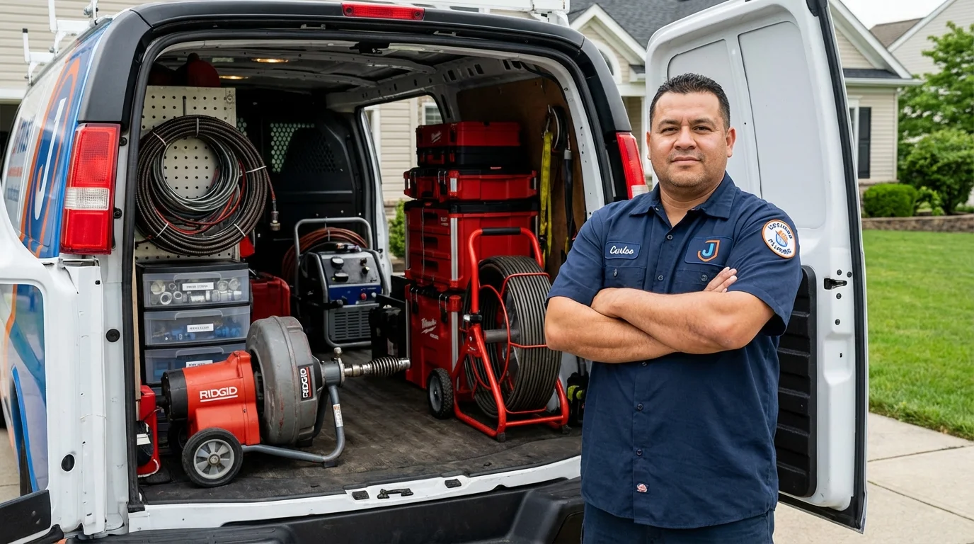 Professional drain cleaning equipment and Johns Plumbing LLC plumber in Truth or Consequences