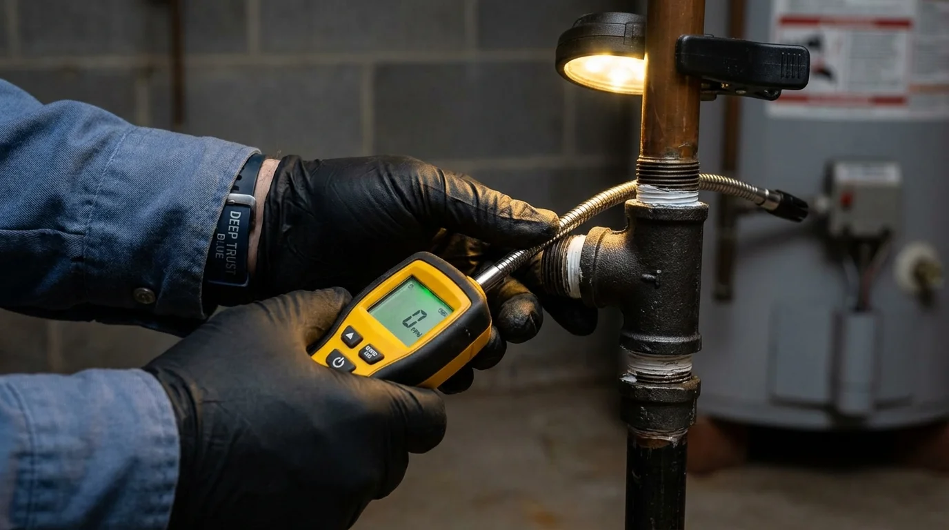 Gas leak detection with electronic sniffer by Johns Plumbing LLC in Truth or Consequences