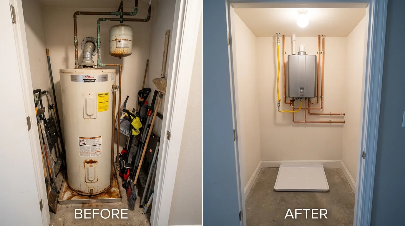 Tank water heater versus wall-mounted tankless unit comparison for Truth or Consequences, NM homeowners