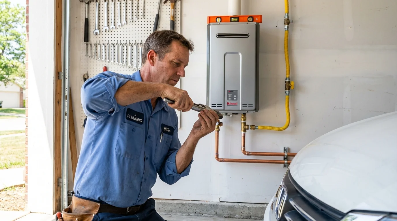 Tankless water heater installation by a Johns Plumbing LLC plumber in Truth or Consequences